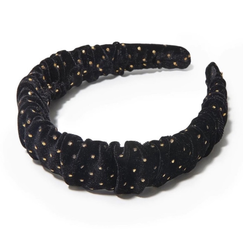 Lele Sadoughi Jet Dot Velvet Kelly Headband